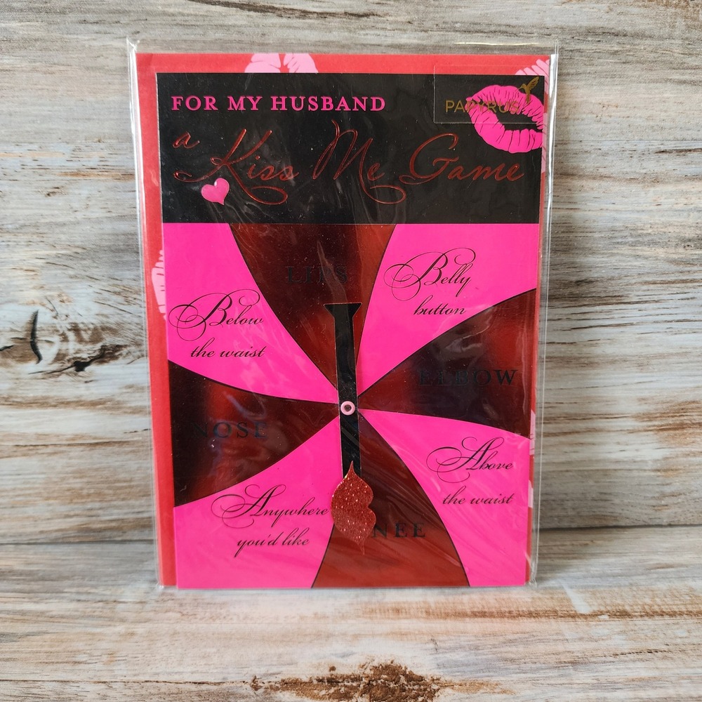 Papyrus Valentines Day Card For Husband A Kiss Me Game Spinner Romantic Foil